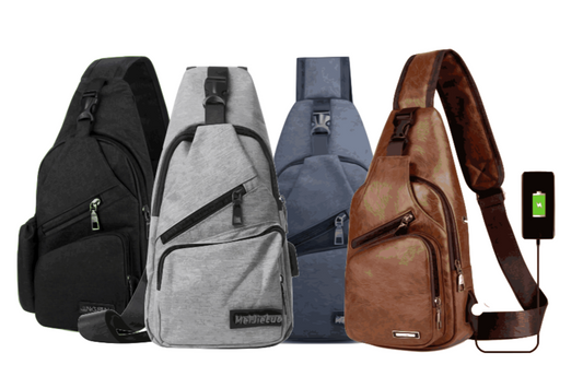 Nylon Sling Backpack Bag for Men & Women,Portable USB Charging,Crossbody Shoulder Bag