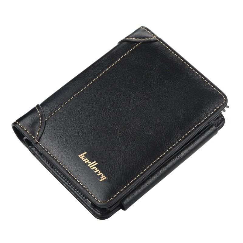 Leather Men Wallets, High Quality Vintage Zipper
