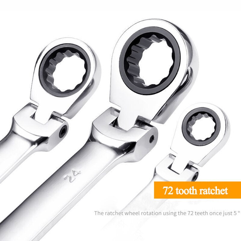 Flexible Combination Ratchet Wrench,Dual-purpose Metric Tool Set