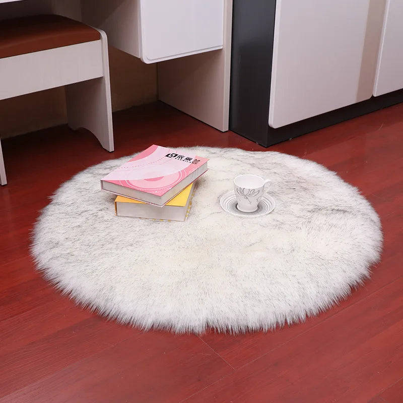 Round Plush Fur Rugs, Cushion Mats