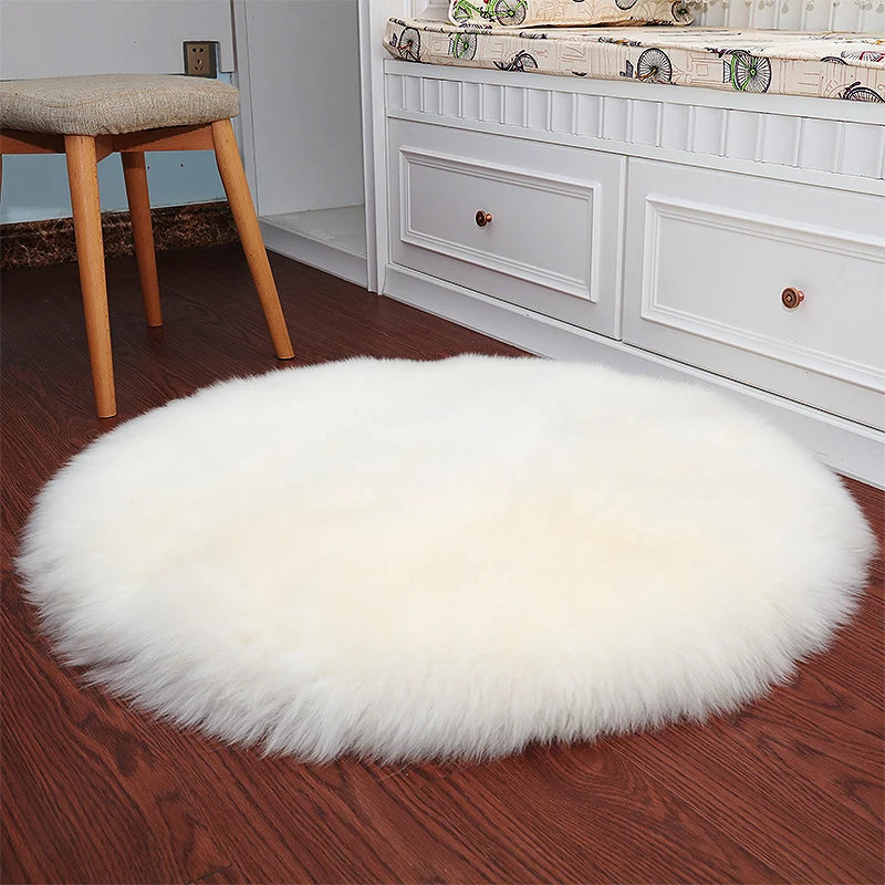 Round Plush Fur Rugs, Cushion Mats