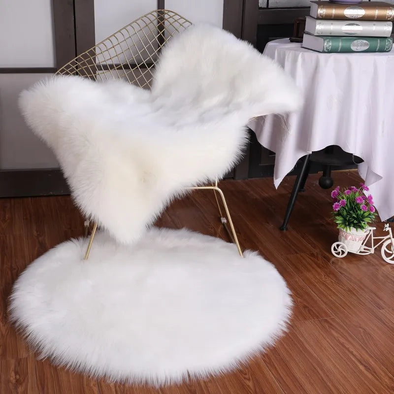 Round Plush Fur Rugs, Cushion Mats