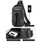 Backpack,Chest and Shoulder Bag with USB Charging,Sport Waterproof Storage