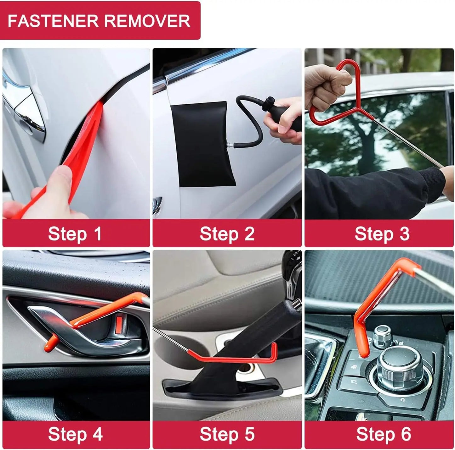 Long 18PCS Car Door Tool Kit Inflatable Air Pump Door Open Kits with Carrying Bag