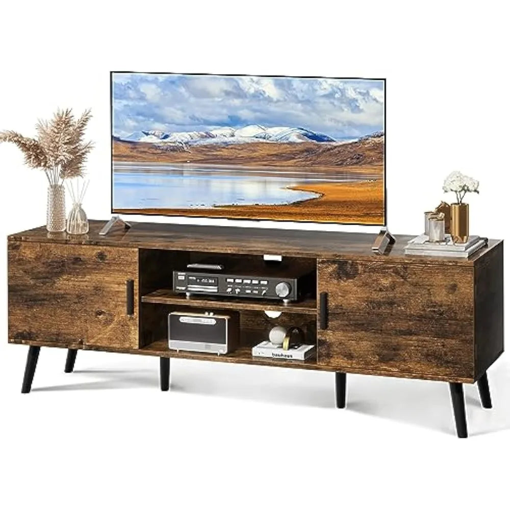 TV Entertainment Stand , with Adjustable Shelf, SUPERJARE
