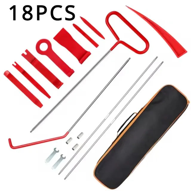 Long 18PCS Car Door Tool Kit Inflatable Air Pump Door Open Kits with Carrying Bag