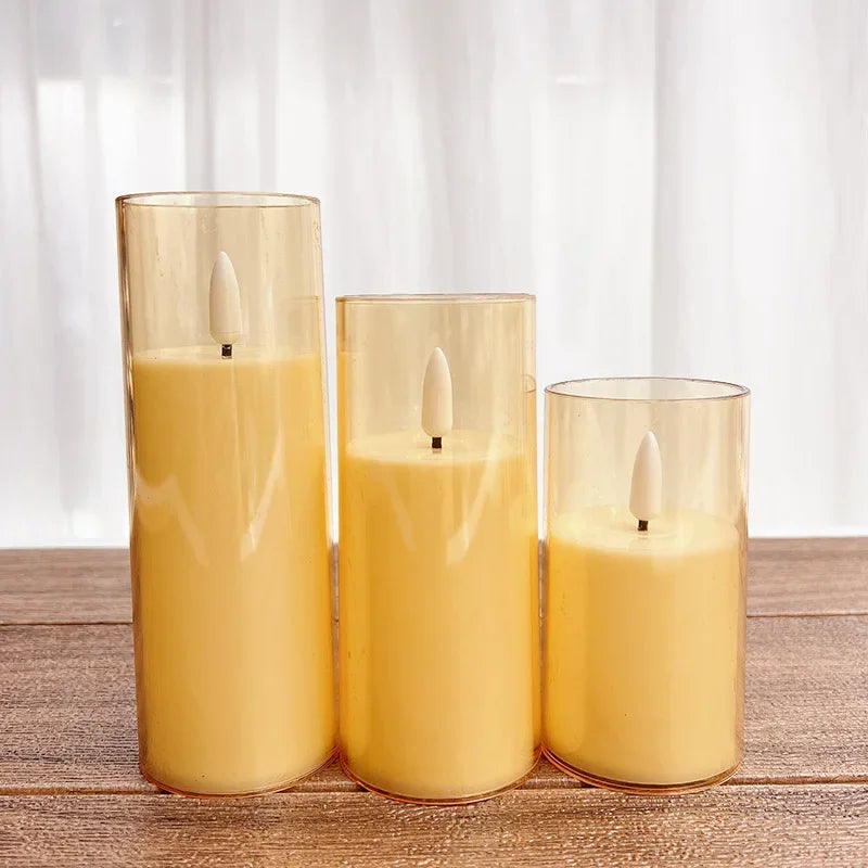 Flameless Battery Operated LED Flickering Amber Candles