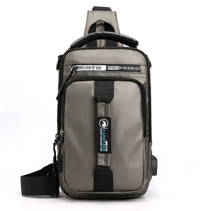 Backpack,Chest and Shoulder Bag with USB Charging,Sport Waterproof Storage