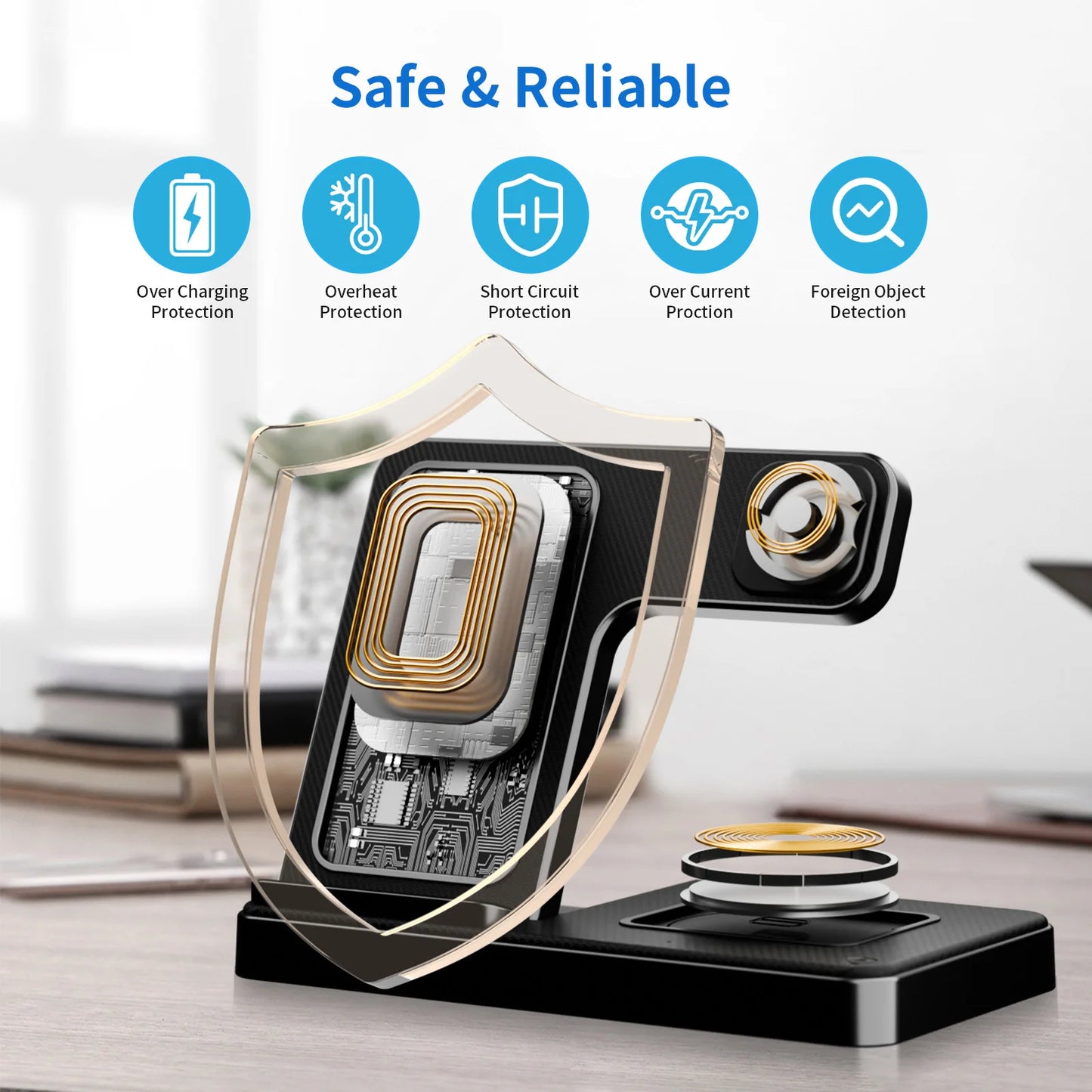 Fast Wireless Charging Station For iPhone, Apple, Airpods Pro iWatch