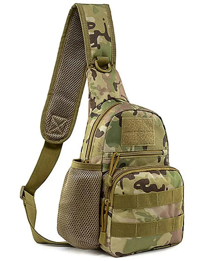 Tactical Sling Chest Crossbody Travel Bag & Water Bottle Holder Bag