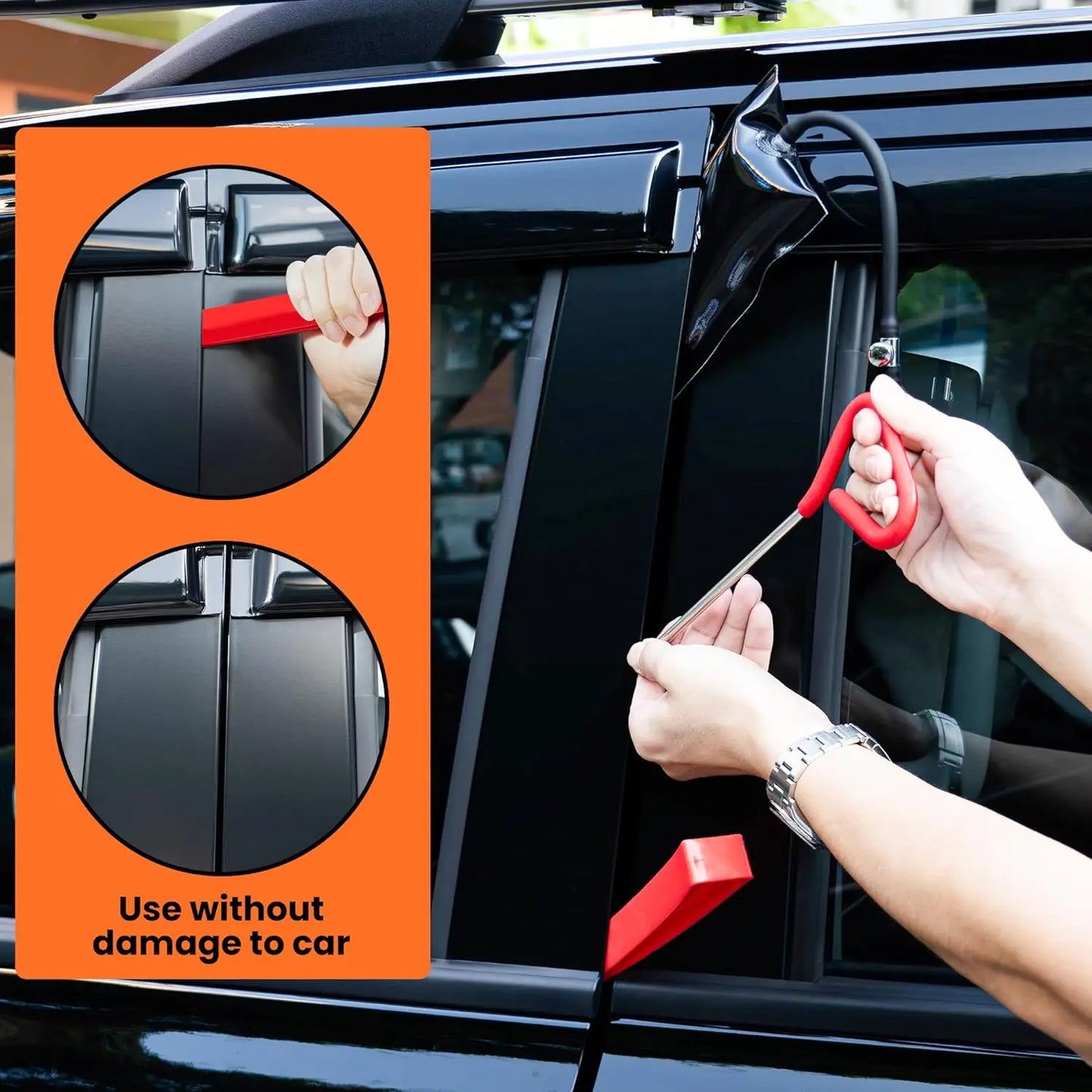 Long 18PCS Car Door Tool Kit Inflatable Air Pump Door Open Kits with Carrying Bag