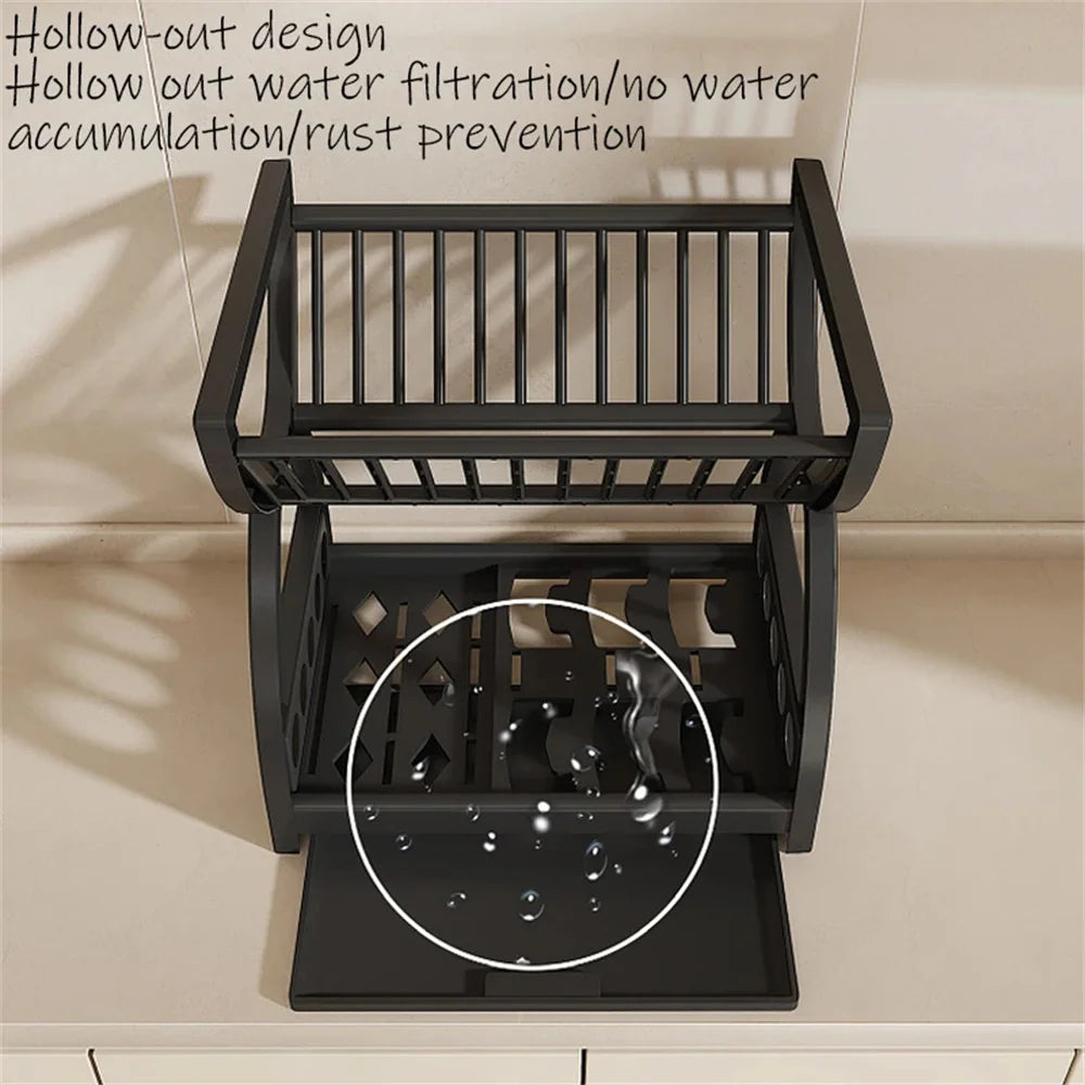 Dish Storage Drain Rack and Chopstick Bowl Storage