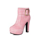 Thick Heel Zipper Ankle Boots Ultra-High Upper Platform