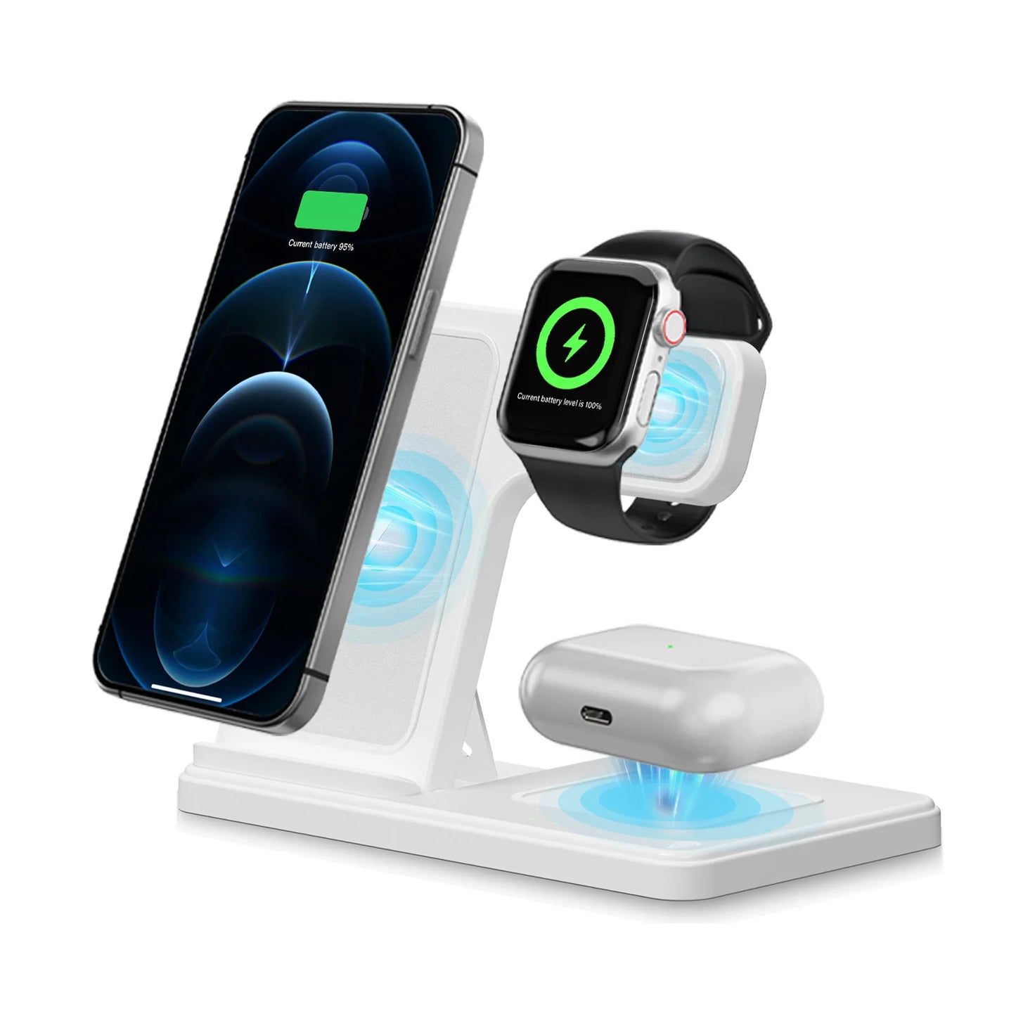 Fast Wireless Charging Station For iPhone, Apple, Airpods Pro iWatch