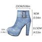 Thick Heel Zipper Ankle Boots Ultra-High Upper Platform