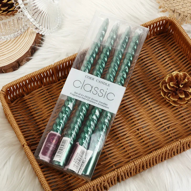 Colored Thread Taper Candles Long Pole Candles
