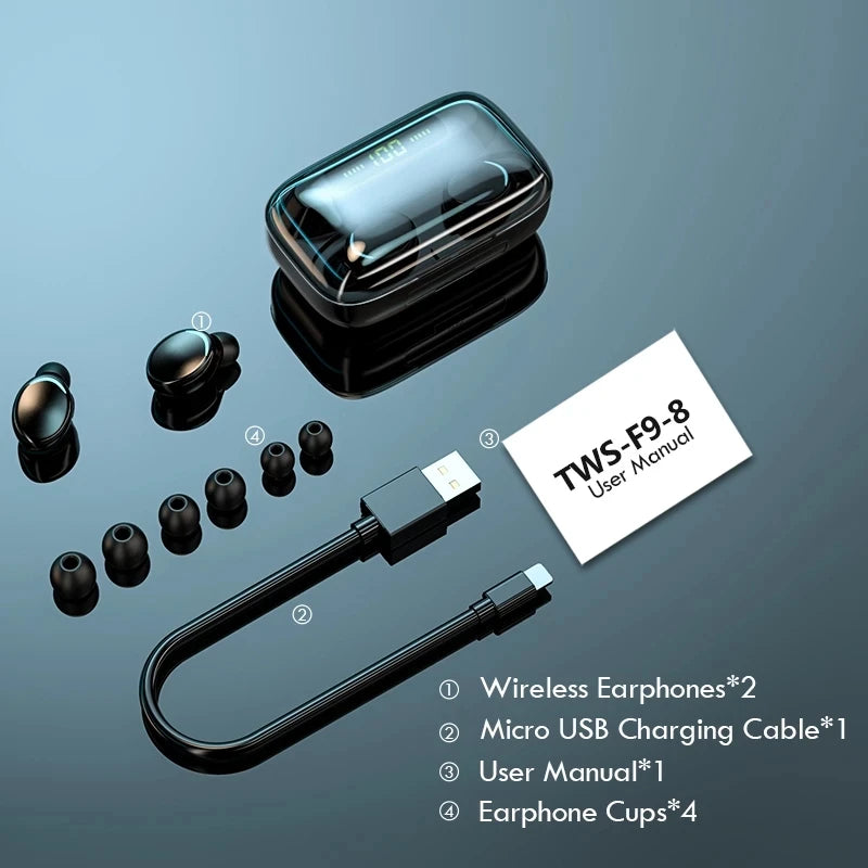 Bluetooth Headphones,TWS Wireless Earbuds Headsets,Waterproof Sport