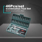 46pcs,1/4-Inch Socket & Ratchet Torque Wrench Set,Auto Repair Tool