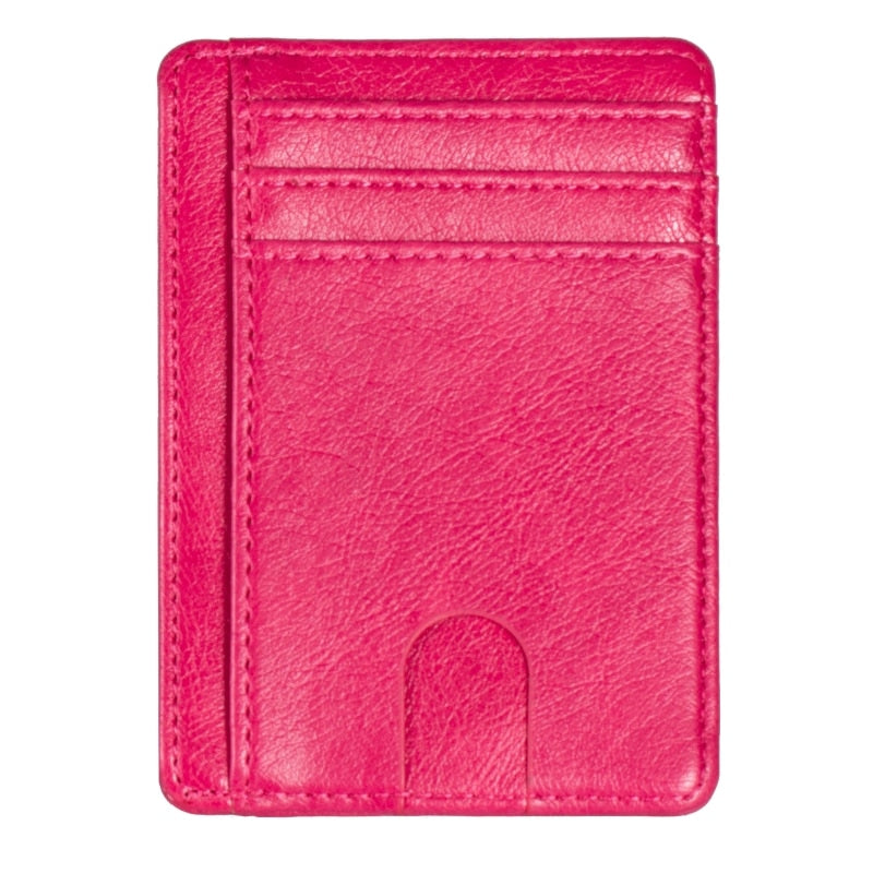 Slim Minimalist Front Pocket Leather Wallet,Credit & ID Card Holder,for Men & Women