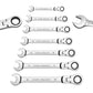 Flex-Head Combination Spanner Ratchet Set,72-Metric Tooth Box End Wrench