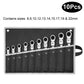 Flex-Head Combination Spanner Ratchet Set,72-Metric Tooth Box End Wrench